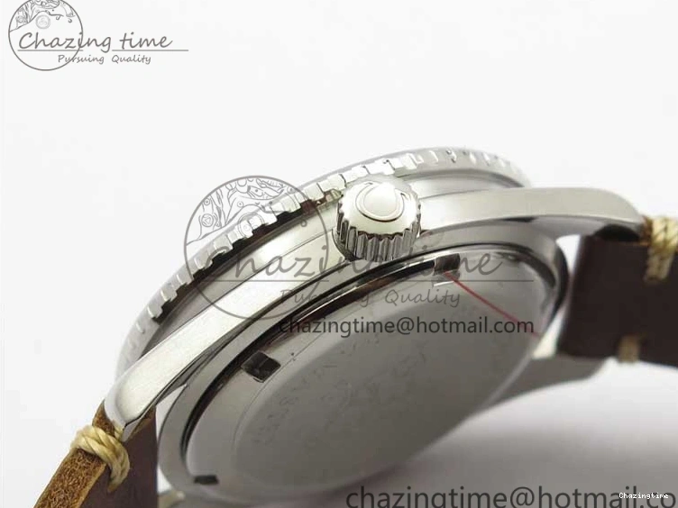 0214 Practical Vintage Seamaster 300 No Date T SS B12 Black Dial On Brown Leather Strap A2836 (Free Nylon Strap) 7910